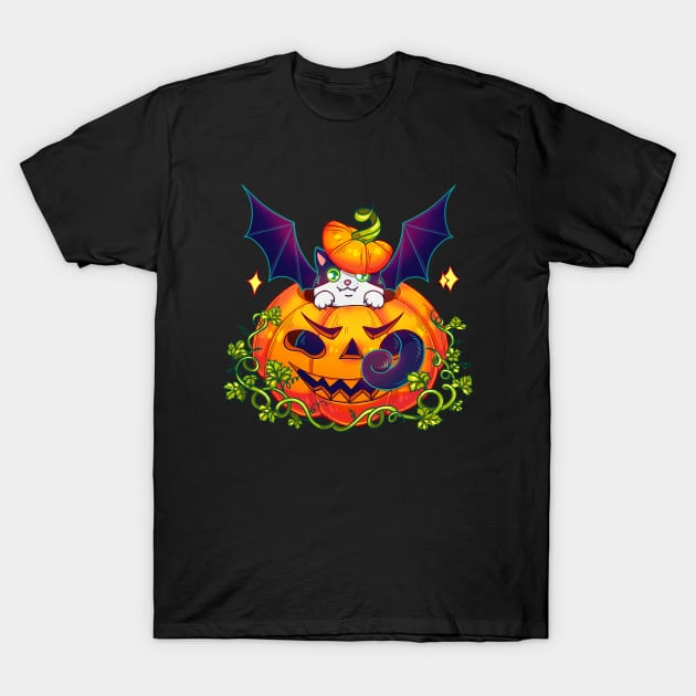 For the dark background: The Cat-bat, a pumpking and Halloween T-Shirt by AnGo